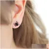 Stud Fashion 1 Pair 3D Cute Funny Black Spider Ear Earrings Unique Punk For Women Gifts Drop Delivery Jewelry Dhtla