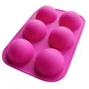 Stampi da forno Stampo per torta in silicone 6 fori a forma di mezza sfera Sapone fatto a mano Stampi per cioccolato Accessori