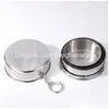 Key Rings 75Ml/150Ml/250Ml Stainless Steel Folding Cup Drinkware Portable Outdoor Travel Cam Telescopic Cups With Keychain Water Coffe Dh8Xq