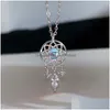 Pendant Necklaces Creative Tassel Moonstone Charm Necklace For Women Teen Fashion Crystal Elegant Party Jewelry Gift Drop Delivery Pendants