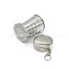 Key Rings 75Ml/150Ml/250Ml Stainless Steel Folding Cup Drinkware Portable Outdoor Travel Cam Telescopic Cups With Keychain Water Coffe Dh8Xq