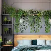 Dekorativa blommor 2.0 m Artificial Plant Green Ivy Leaf Garland Silkvägg Hängande Vine Home Garden Decoration Wedding Party Diy Fake Wreath