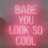 Babe You Look So Cool Neon glass tube Neon Light Sign Home Bar Pub Recreation Room Game Lights Windows Glass Wall Sign 17 14 inche222H