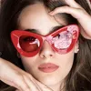 Occhiali da sole 2023 Cat Eye Fashion Women Vintage Designer Black Glasses Sun For Female UV400 Eyewear Shades