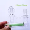 IN STOCK Green glass ash catcher with diffused perc curved ashcatcher 14 mm 18 mm joints for glass bongs water pipe