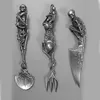 Halloween Gift Skeletal Cutlery Sets Metal Tableware Holiday Party Desktop All Saints' Day Decor Forks Spoons Unique Dinnerware L230704