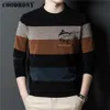 Herrtröjor Coodrony Autumn Winter Soft Warm Sticked Chenille tröja män Kläder streetwear mode Ny ankomst ull pullover jersey c1375 t230724