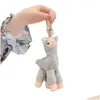 Keychains Lanyards Cute Lovely Alpaca Plush Toy Japanese Alpacas Soft Stuffed Sheep Llama Animal Dolls Keychain Doll 18Cm Drop Del Dhi25