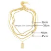 Chains Golden Twist Chain Necklace Stainless Steel Waterproof Choker Men Women Jewelry Gold Sier Color Gift Drop Delivery Necklaces P Dhaod