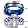 Paar Ringe Vintage Drachen Edelstahl Männer Ring Modeschmuck Romantische Herz Zirkon Set Braut Verlobung Geschenk Drop Lieferung Dhdrh