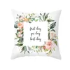 Pillow Case Spring Letter Print Flower Home Decor for Sofa Cushion Cover Polyester Drop Housse De Coussin 230724