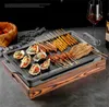 Grilles de barbecue Barbecue portable sans fumée Barbecue japonais coréen Barbecue à charbon de bois Four à alcool Réchaud à alcool domestique Table de barbecue coréenne antiadhésive 230721