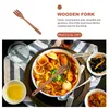Dinnerware Sets Wooden Fork Camping Cookware Stirring Kitchen Gadgets Utensils Cooking Tool Wear-resistant