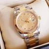 2021 New Arrival 36mm 41mm Lovers Watches Diamond Mens Women Gold Face Automatic Wristwatches Designer Ladies Watch248i