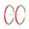 Hoop Huggie Geometric Colorf Enamel Earrings Drip Oil Candy Color Circle Earring Jewelry Gifts Drop Delivery Dh3D4