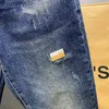 Erkekler Kot yeni vintage skinny kot pantolon erkekler için çamaşır suyu yıpranma yırtık yırtık moda sokak esnekliği pamuklu erkek denim pantolon l230724