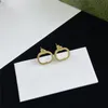 Vintage Basit Küpe Retro Mektubu Elmas Küpeler Charm Rhinestone Studs Kadın Kristal Alfabe Kulak Damlaları Kutu ile