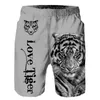 2023 novo verão masculino shorts casuais legal animal print tigre leão lobo impressão calças shorts de corrida respiráveis masculinos