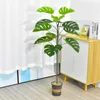 Flores decorativas grandes plantas artificiais para decoração de sala de estar adornado quarto jardim jardinagem folhas grama falsa árvore ao ar livre