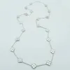 vanclef Mode Vrouwen Designer 20 Bloem Klavertje Vier Diamant Patroon Gesneden Hanger Ketting Hoge Kwaliteit Merk Sieraden