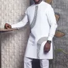 Chándales Dashiki para hombre, traje blanco africano de primavera y otoño, camiseta de dos piezas a la moda con cuello redondo, pantalones informales para fiesta de boda