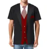 T-shirts pour hommes Chemise de smoking pour hommes Costume T-shirt Tux Graphic T-shirt d'été Vêtements drôles Costume imprimé en 3D T-shirt surdimensionné O-Neck Top