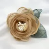 Flores decorativas 3D Tecido Artificial Flor Para Vestido Buquê De Casamento Rosa Jóias Acessório Broche Sapatos Confecção De Roupas Pequenas