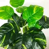 Estatuetas de objetos decorativos 24 cabeças 75 cm grandes plantas artificiais monstera falsificadas ramo de árvore tropical toque real folha de palmeira de plástico para decoração de escritório em casa l230724