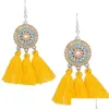 Dangle Chandelier Tassel Earrings Women Long Fringe Drop Earring Statement Bohemian Boho Hanging Accessories Delivery Jewelry