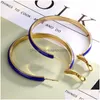 Hoop Huggie Geometric Colorf Enamel Earrings Drip Oil Candy Color Circle Earring Jewelry Gifts Drop Delivery Dh3D4