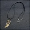 Pendant Necklaces Retro Hip Hop Charming Antique Angel Wings Necklace Jewelry Guardian Gifts Fashion For Women Wing Drop Delivery Pendants