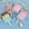 Embalagem para presente 4/6 peças Caixa de doces em formato de sorvete Bandeja retrátil de desenho animado Papel kraft Pipoca Chá de bebê Embalagem Gaveta