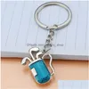 Key Rings Creative Golf Tube Pendant Keychain Stereo Simation Golfs Club Barrel Ring Giveaway Drop Delivery Jewelry Dhbsv