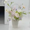 Gift Wrap Fashionable PVC Portable Flower Basket Solid Color Bouquet Box Package Arranging Materials For Floral Training