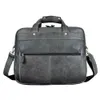 Kolejki Mężczyźni olej woskowy skóra antyczna Design Business Antique Dokument Laptop Case Fashion Attain Messenger Bag Portfolio 71 230724