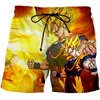 Herrshorts anime karaktär 3d digital tryck anpassade strandbyxor sommar avslappnad sport rak