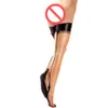 2018 femmes faites à la main long Transparent Latex bas serrés épissé nœud-nots chaussettes fétiche avec nœuds Zentai pour Halloween303c