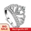 Cluster Rings Gift To Lovers Crown Natural Zircon CZ 925 Sterling Silver Filled Wedding Band di fidanzamento per le donne Sposa ragazza