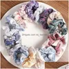 Couvre-chefs Accessoires pour cheveux Casual Plaid Scrunchies Femmes Bandes élastiques Filles Cravates Porte-queue de cheval Drop Delivery Mode Chapeaux Écharpes Gant