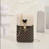 Wholesale of printed mobile phone bags for women's new fashion fresh crossbody women's trend fashion mini mobile wallet Crossbody bag Sequin Chain Bag