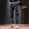 Men's Jeans Winter Men Jeans Fleece Lined Thick Warm Black Joggers Fashion Streetwear Cotton Casual Thermal Harem Jean Pants men L230724