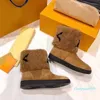 Designer Snow Boots Casual Girls Sheepskin Shoe Half Ankle Boot Leather Flat Soft Winter Warm Brown Black Plush Keep Warm Comfort