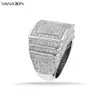 Anneaux De Mariage De Haute Qualité 925 Argent Pour Hommes Bling CZ Plein Pavé Cubic Zirconia Bijoux De Mode Boîte-Cadeau 230721