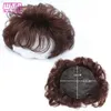Couvre de remplacement synthétique ondulé Bangs Coiffes blanches aux femmes Clipt naturel brun noir dans l'extension des cheveux avec bangs-cheveux 230724