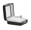 Partihandel svart pu läder diamantlåda högklassig pärla smycken display lådor Gem Stone Organizer Holder Gift Box JL1674