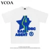Mężczyzn Mężczyzn Mężczyzn Tshirt Bawełniane koszulki graficzne Y2K Tops Streetwear Overize Grunge Summer Korean Mash Modny Hip Hop Ubranie 2307724