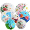 60CM DIY Blank Bamboo Papers Paraplu Craft Geolied Papier Paraplu Blank Schilderij Bruid Bruiloft Kinderen Schilderen Graffiti Kleuterschool LL