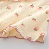Damska odzież snu letnia dama nocna bawełniana spódnica krepowa cienki krótki rękaw japońskie słodkie słodkie v szyja koronkowe kobiety domowe