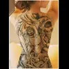 Tijdelijke tatoeages grote zwarte tatoeages mannen vrouwen waterdichte grote tijdelijke tattoo stickers draak duisternis wolf volledige rug nep tattoo cool 48*34cm x0724