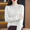 Frauenpullover Herbst Wolle Frauen Fashiong Designer Luxus Oansatz Gestrickte Kleidung Langarm Koreanische Casual Pullover Mädchen Tops